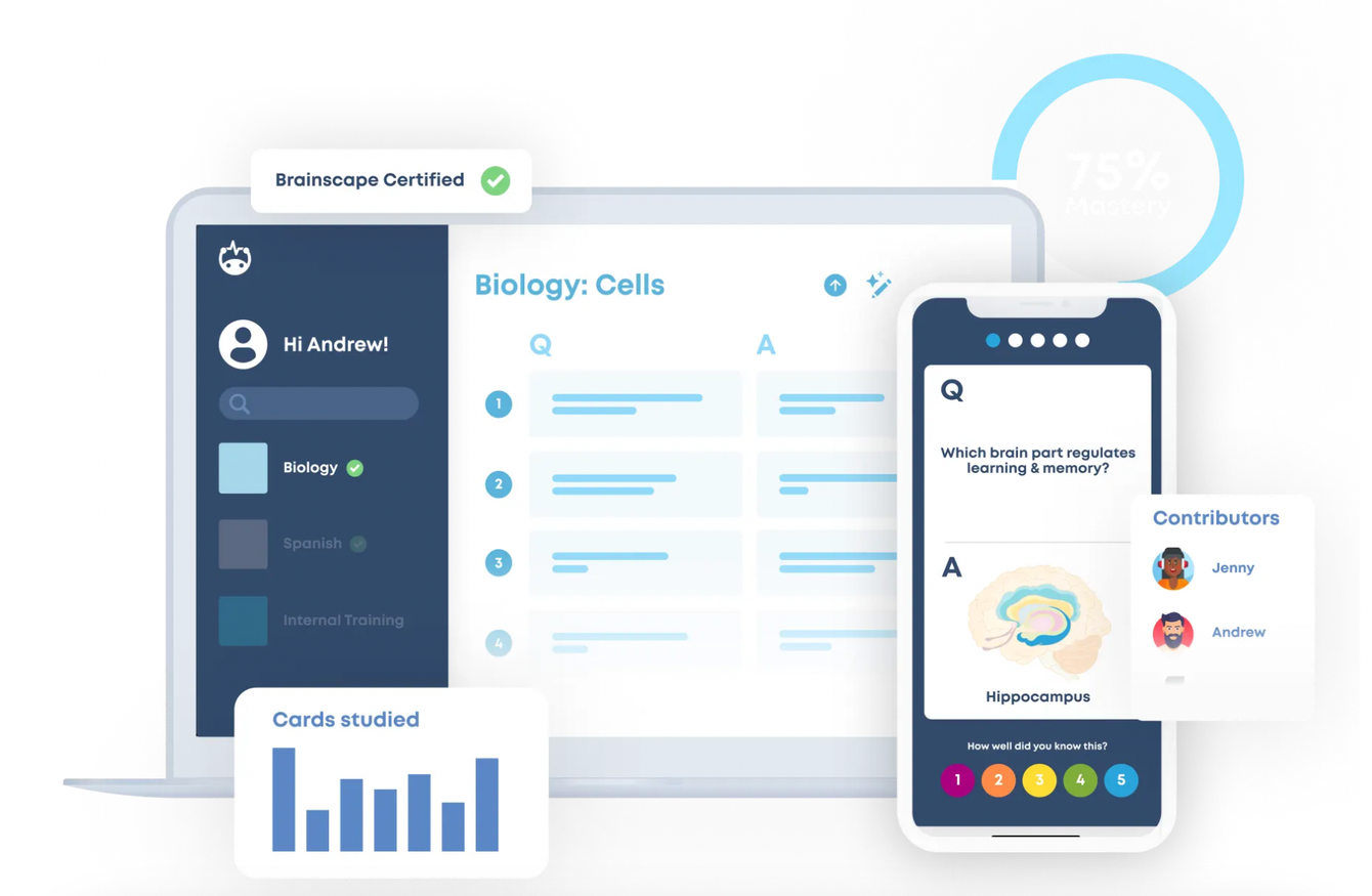 Brainscape flashcard study app